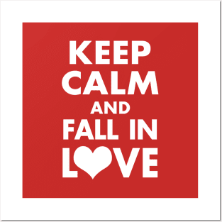 Valentine Fall In Love Retro Keep Calm Slogan Posters and Art